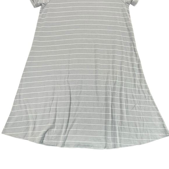 Free Fly Shirt Dress Womens Sz XL Bamboo Dockside Gray White Striped Comfy Cozy - Picture 3 of 12